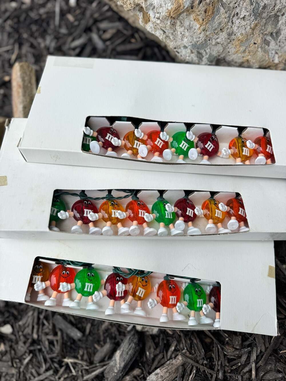 Vtg M&M's 20 Happy Lights Holiday Christmas Party Garlands Tested Works! 1990s
